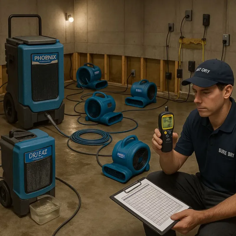 Structural Drying and Dehumidification process in Forest Park, IL